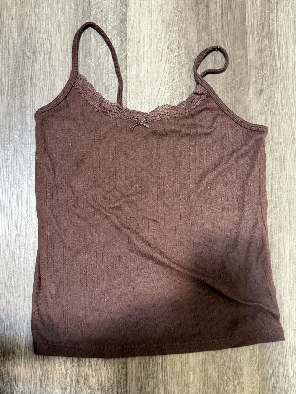Women's Chocolate Lace-Trim Cami Tank Top